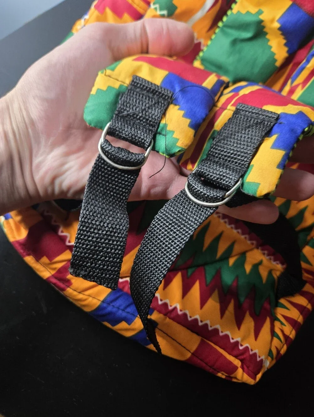 Handmade Kente Cloth Backpack: Bright African Tribal Pattern Backpack/Travel Bag